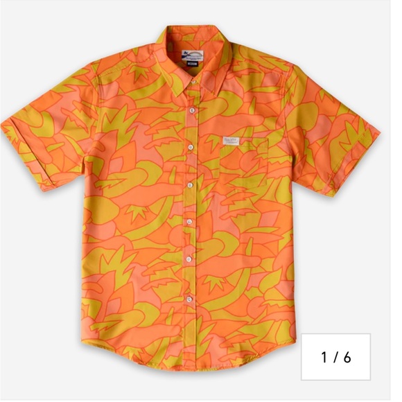 Party Shirt International Yamm Yamm Stretch Tech Short Sleeve Button Up- XS - Picture 2 of 6